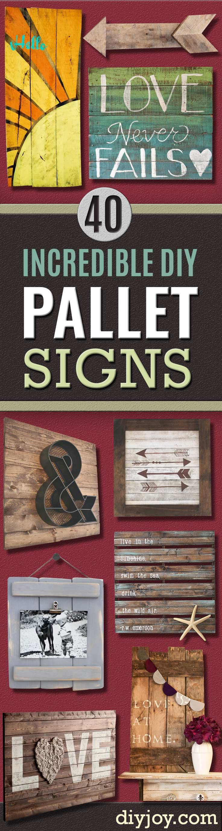 DIY Pallet sign Ideas – Cool Homemade Wall Art Ideas and Pallet Signs for Bedroom, Living Room, Patio and