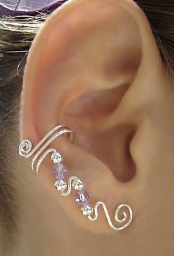 Ear wrap. A very pretty solution for the daughter who is afraid of the pain of ear piercing.