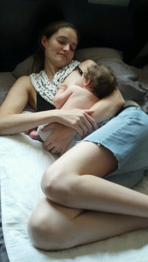 Laid Back/Upright Nursing…found this to be better than most of the positions usually taught to new moms