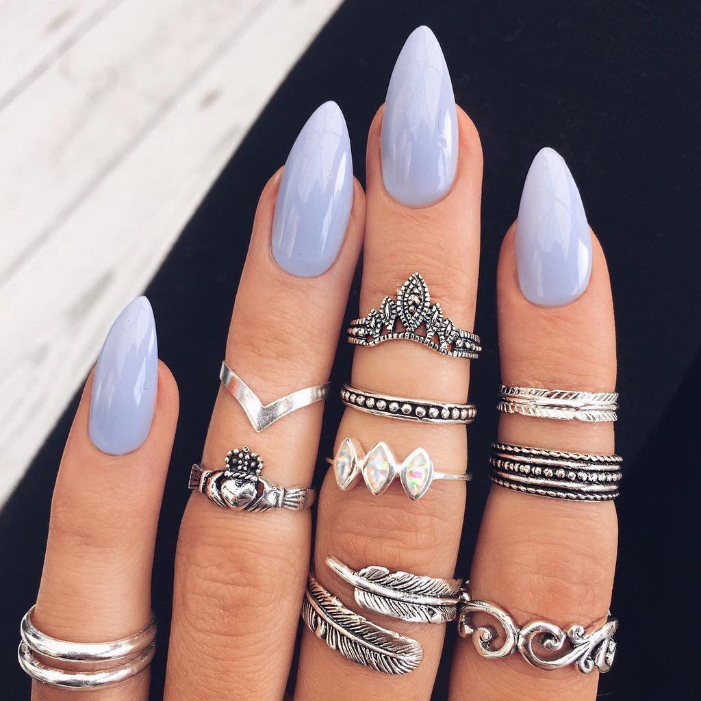 Like what you see? Follow me for more: @Sandra Wilczek blue almond acrylic nails