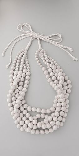 Love this white beaded necklace!