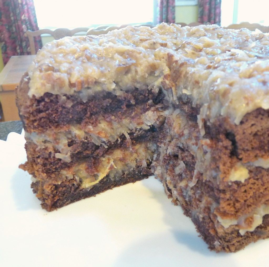 Made from scratch German Chocolate Cake..I like lots of icing so I double the icing…