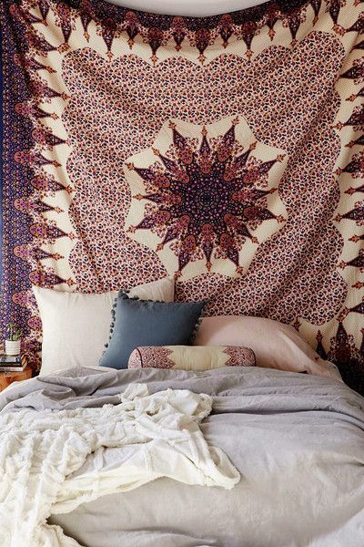 Mesmerizing medallion tapestry crafted in soft woven cotton. Instantly adds a unique touch of boho charm t