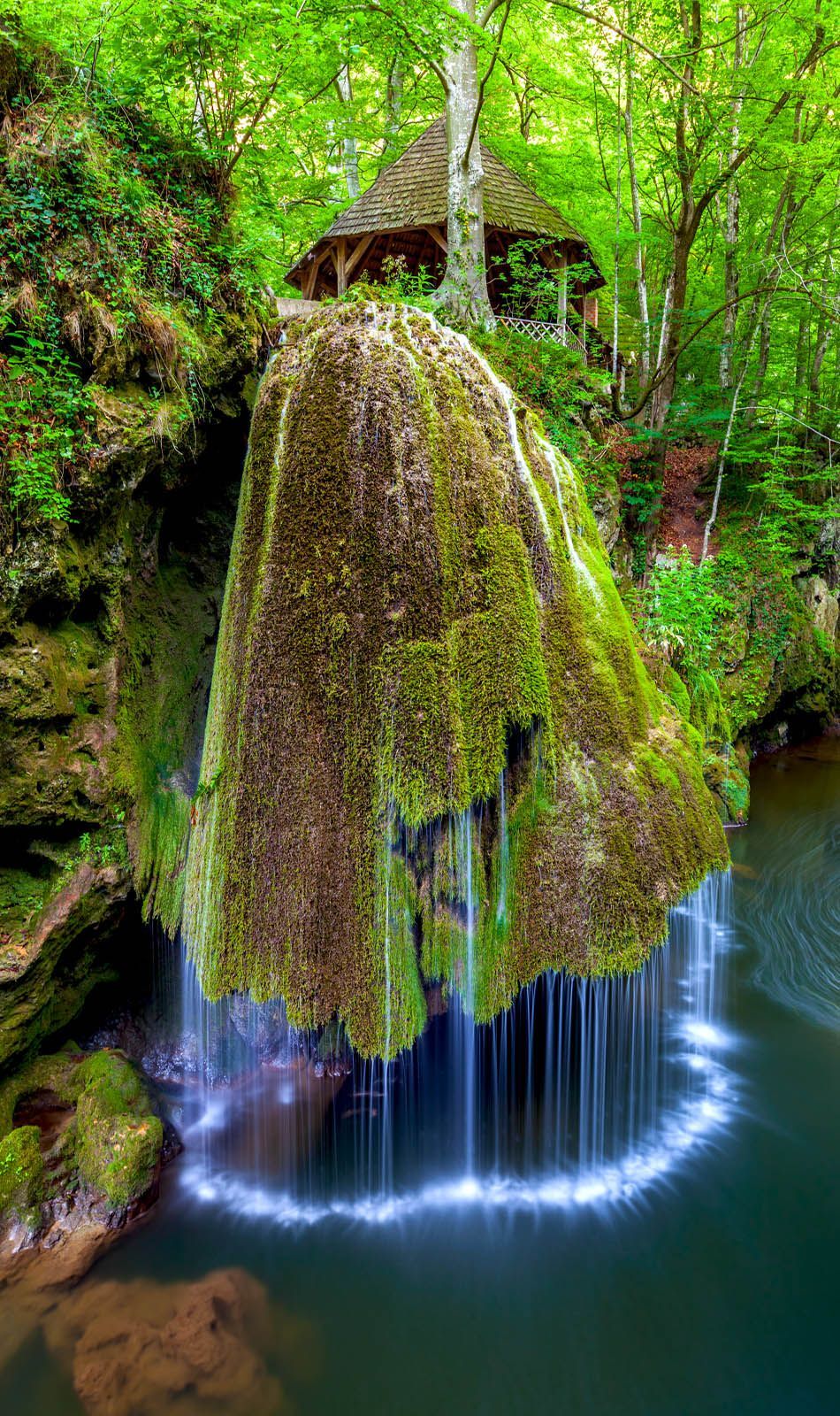 Most Beautiful Waterfall in the World Bigar Romania. Located in the nature reserve in Anina Mountains, the