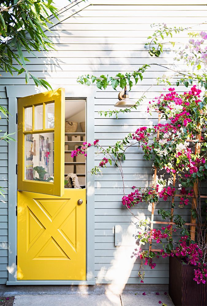 OH! Yellow door! We love. heather taylor: a colorful los angeles home renovation on domino.com