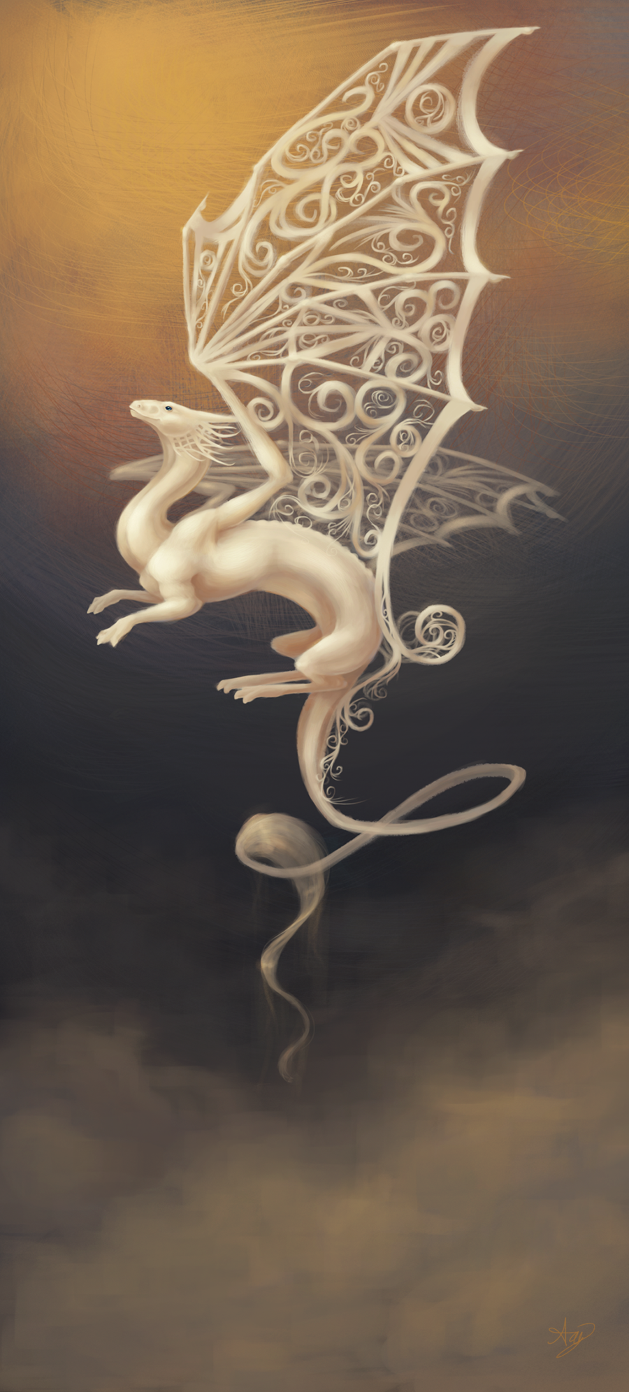 Out of the Mist by ~AngHuiQing on deviantART .  Pretty dragon.