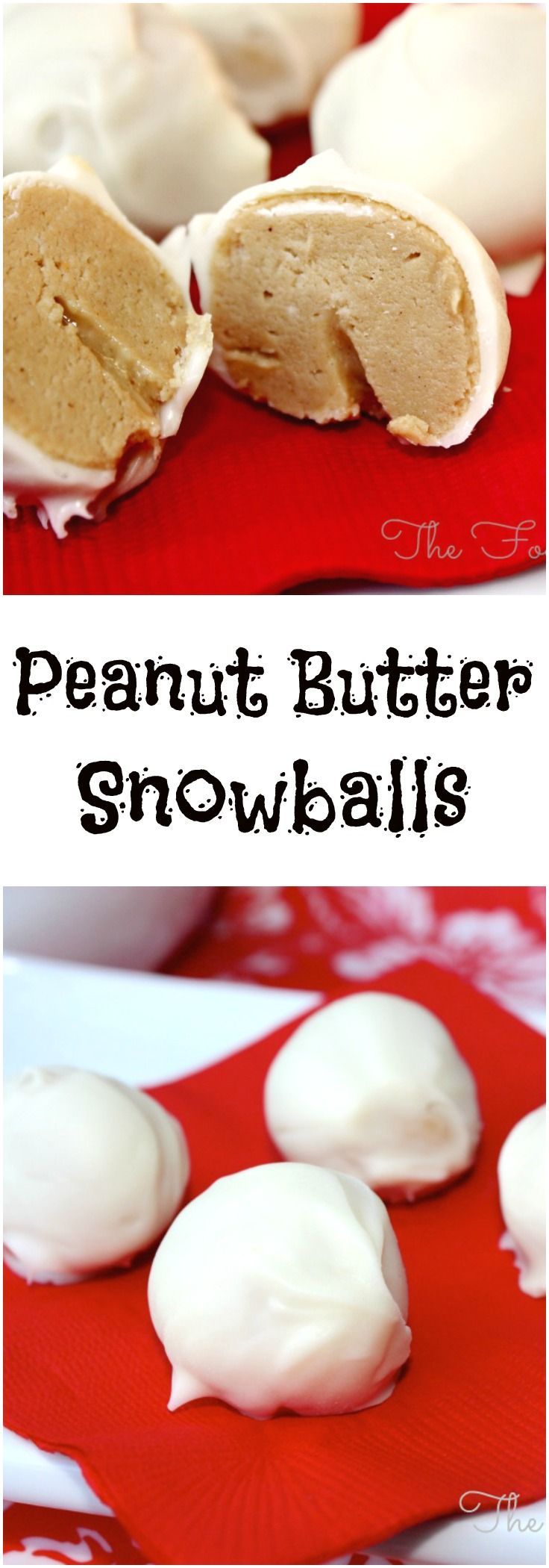 Peanut Butter Snowballs, a creamy treat dipped in white chocolate! No-baking required and just four ingred