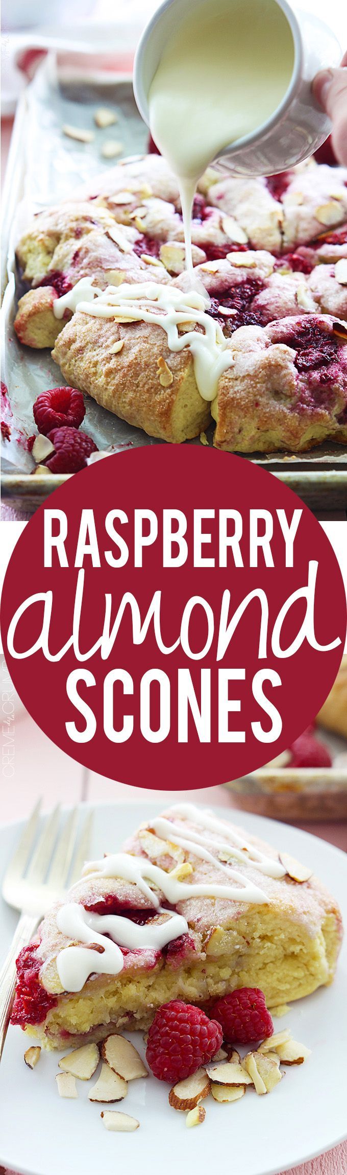 Raspberry Almond Scones | Creme de la Crumb