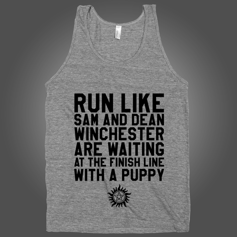 Run Like Sam And Dean Winchester Are Waiting At The Finish Line With A Puppy – Stride Fitness Apparel