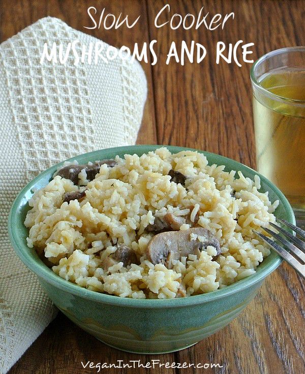 Slow Cooker Mushrooms and Rice is a deep and rich recipe and it is also versatile because it is a side dis