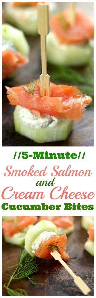 Smoked Salmon and Cream Cheese Cucumber Bites – these cute little bites are SO easy to make and will FLY o