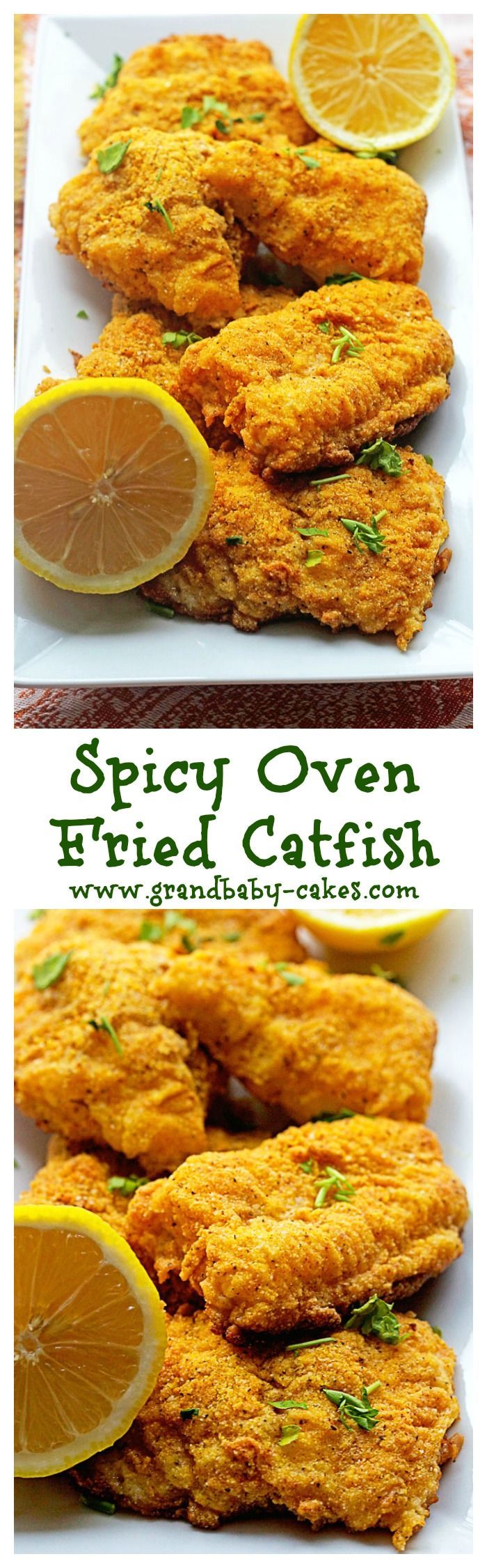 Spicy Oven Fried Catfish – www.grandbaby-cak… @Jocelyn (Grandbaby Cakes)