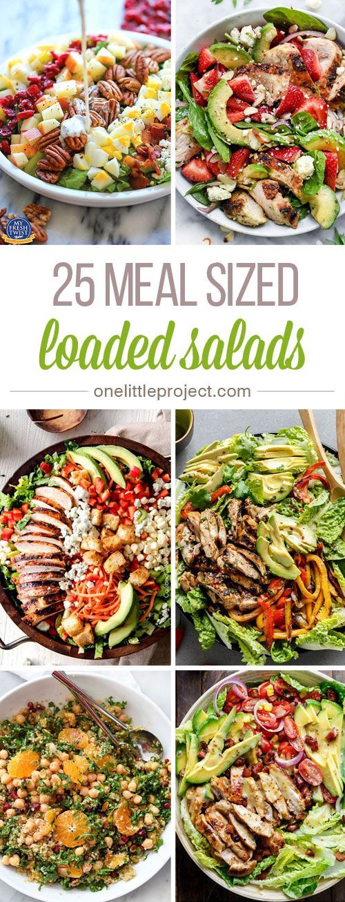 These meal sized loaded salads look AMAZING! I’m always worried that I won’t be full after eating a salad