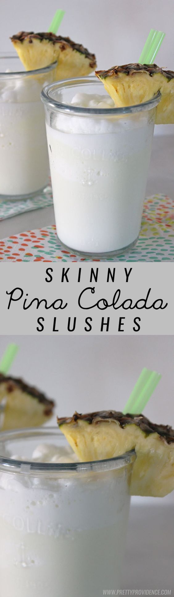 These skinny virgin pina colada slushes are amazing! A totally guilt free and refreshing summer drink!:
