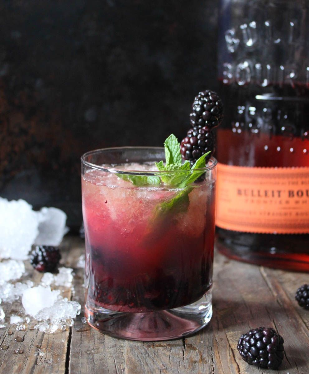 This Blackberry Whiskey Smash topped off with wheat beer is a total game changer!