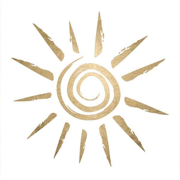 This is a gold temporary tattoo of a lovely sun design. This tattoo is perfect for wearing to the beach! S