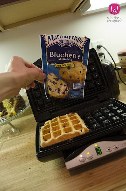 Waffles using a muffin mix. I have also used cornbread and cake mix in my waffle maker. Cooks in just 1 or