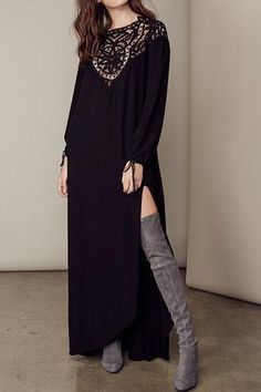 from cupshe fully grown chiffon casual long dress cupshe mona slit ... -   Casual long dress from Cupshe