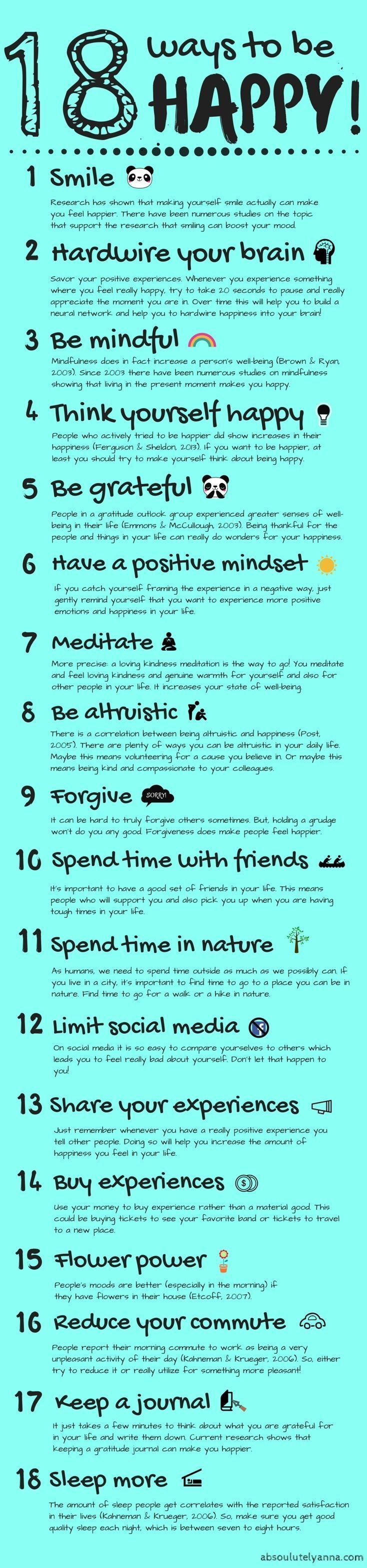 18 simple AND scientifically proven ways to live a little happier! For this post, Id like to give you