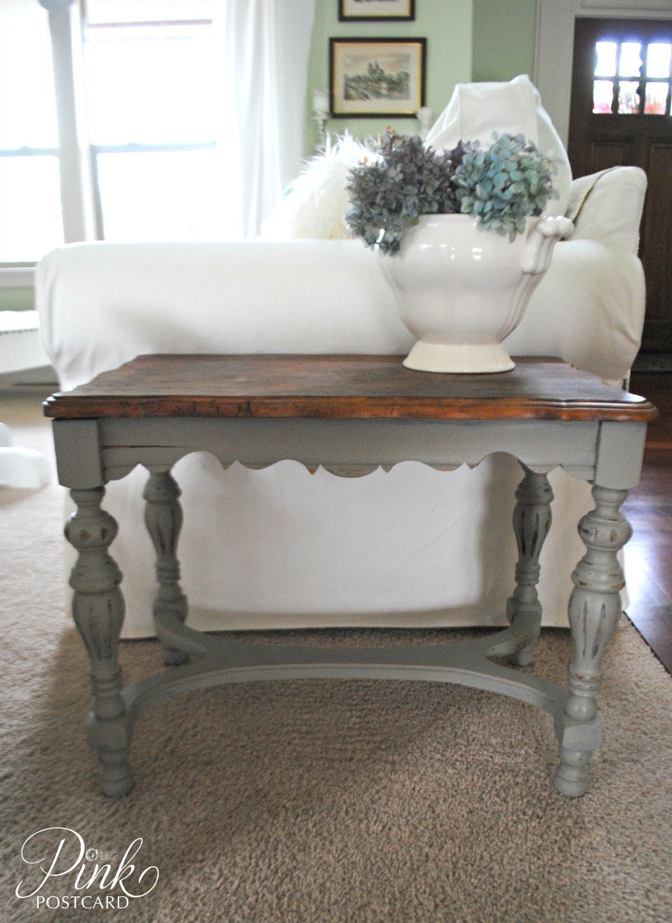 Annie Sloan Chalk Paint. COLOR: French Linen. I think this color might work with any color scheme.
