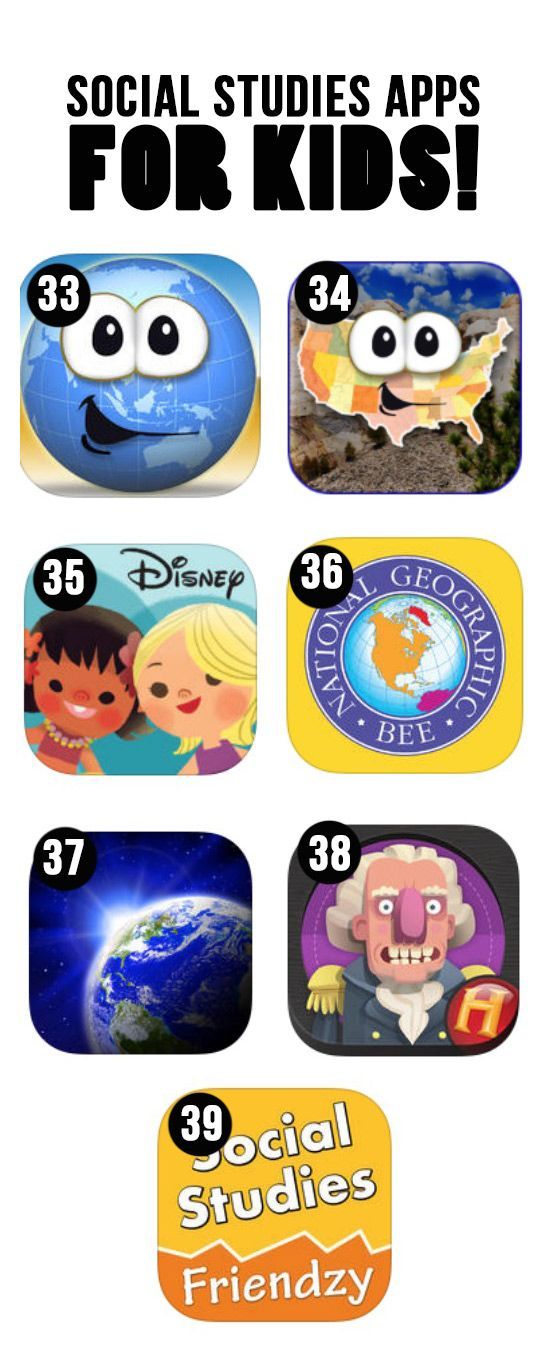 Best Social Studies Apps for Kids- my favorite is the geography app to learn the states