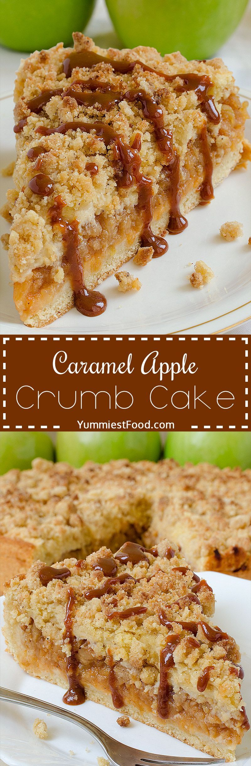 Caramel Apple Crumb Cake – This recipe is perfectly delicious! This Apple Cake with crumb mixture over