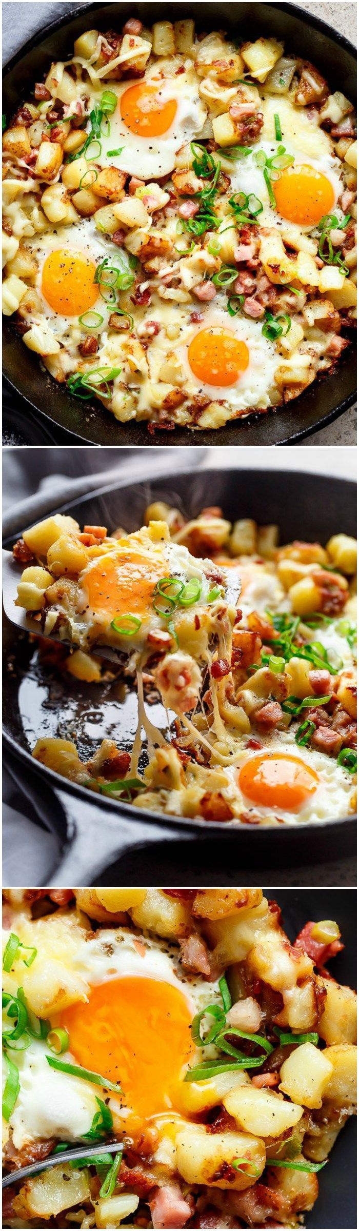 Cheesy Bacon and Egg Hash for breakfast, brunch, lunch or dinner! Easy to make and ready in 30 minutes
