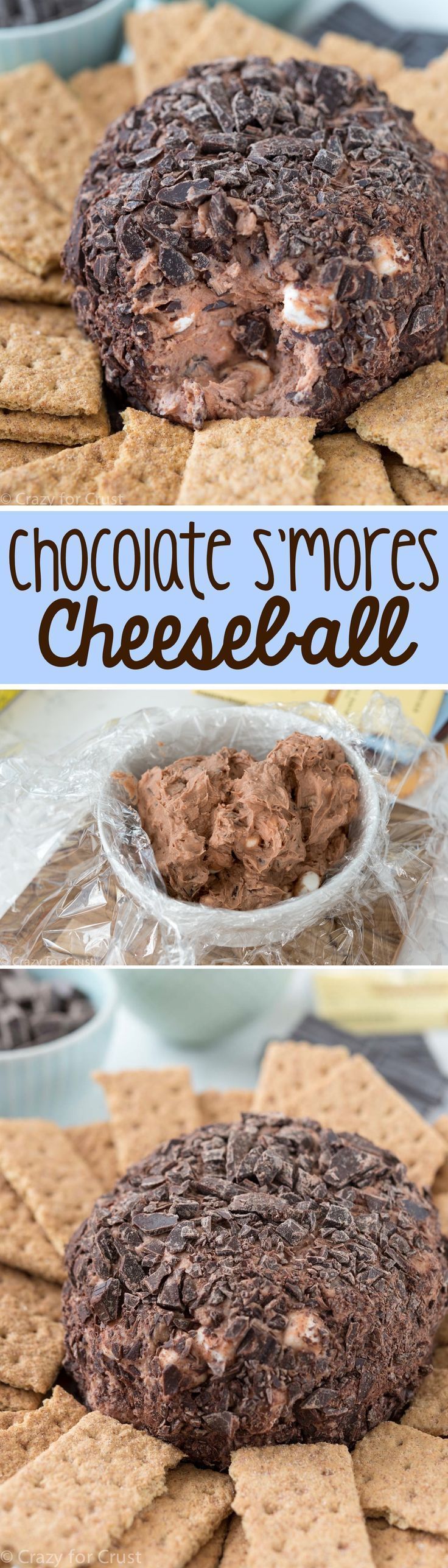 Chocolate Smores Cheeseball Dip – this easy recipe is a perfect dessert for any party!