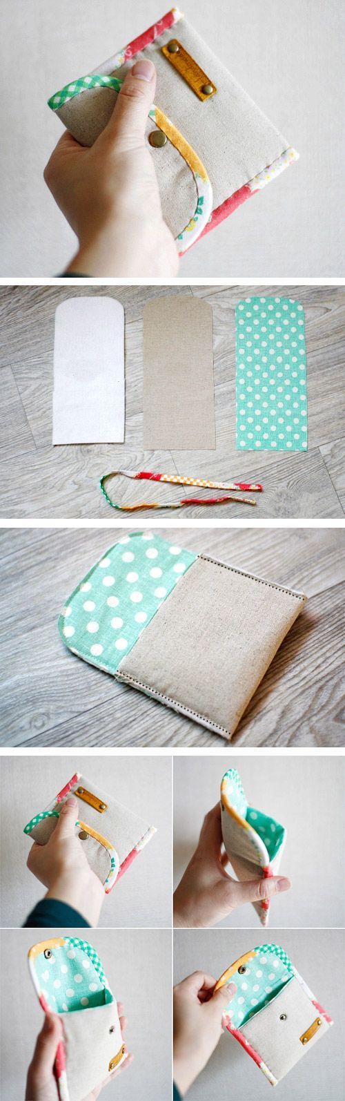 Coin Purse DIY tutorial in pictures. What a cute and simple idea. www.handmadiya.co…
