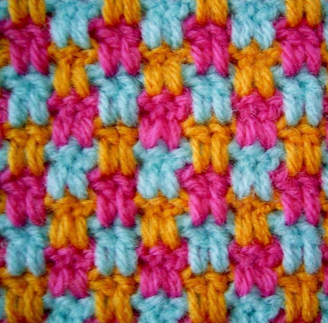 Cool stitch. 2 double crochet, chain 2. On the next row, crochet 2 double into the stitch below, not i