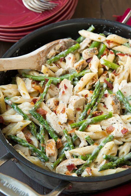 Creamy Chicken and Asparagus Pasta | Cooking Classy