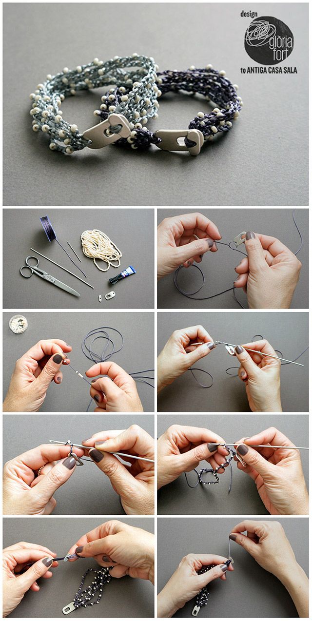 DIY Multi Strand Crochet Beaded Bracelet Tutorial. Excellent DIY by Gloria Fort with really good illus