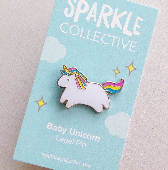 Due to popular demand, Ive decided to turn my baby unicorn into a lapel pin, suitable for all of your