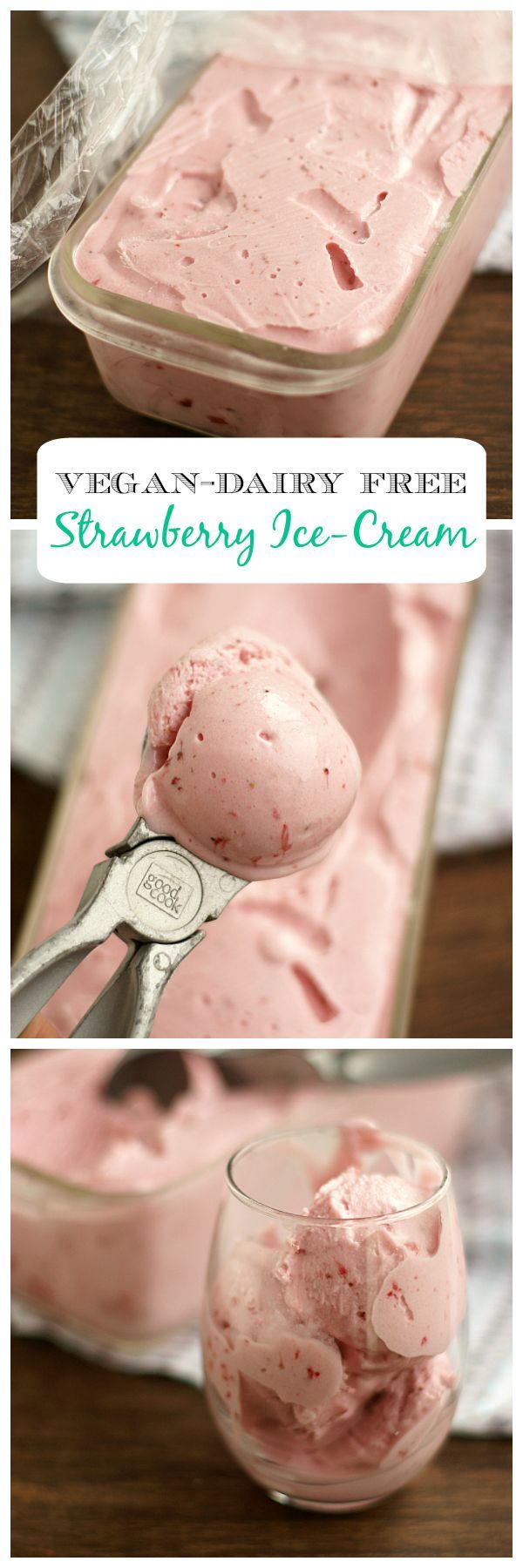 Fresh strawberry ice-cream during strawberry season is the best! This dairy free vegan recipe is not o