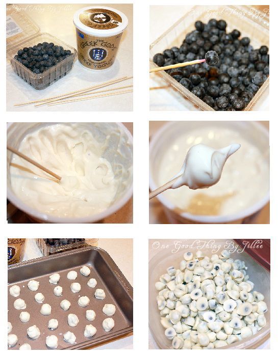 frozen yogurt blueberries