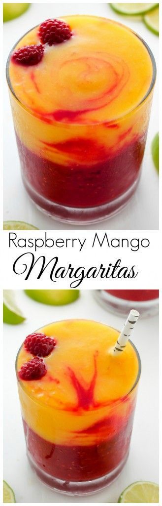 Fruity and fabulous, these Raspberry Mango Margaritas are swirled together to create the ULTIMATE Summ