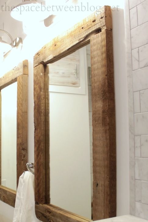Reclaimed Wood Framed Mirrors - Featuring The Space Between -   Great DIY Mirror frame ideas
