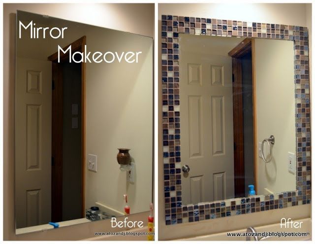Bathroom Mirror Frames Diy'S, Tile Frames Bathroom Mirror, Tile Mirror ... -   Great DIY Mirror frame ideas