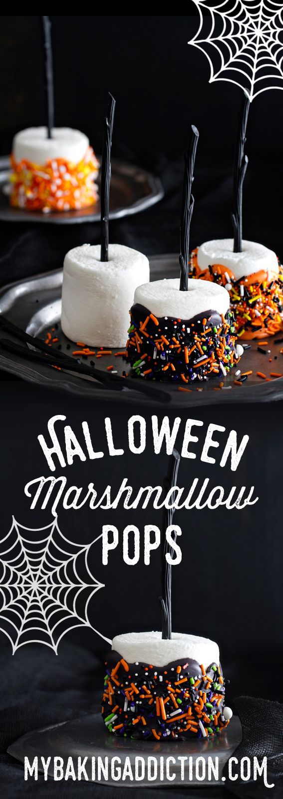 Halloween Marshmallow Pops are the handheld treat you want at your Halloween party. They’re simple and