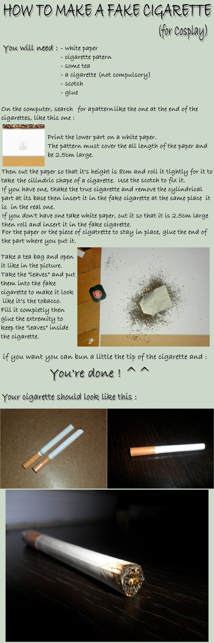 How to Make a Fake Cigarette for Cosplay – Tutorial by RinaTenshi