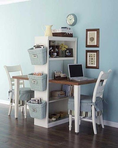 I am attracted to this color and I like the baskets on the end of the cabinet