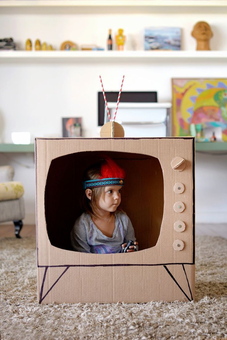 If you have a cardboard box hoarding problem, consider turning them into one of these kid-friendly toy