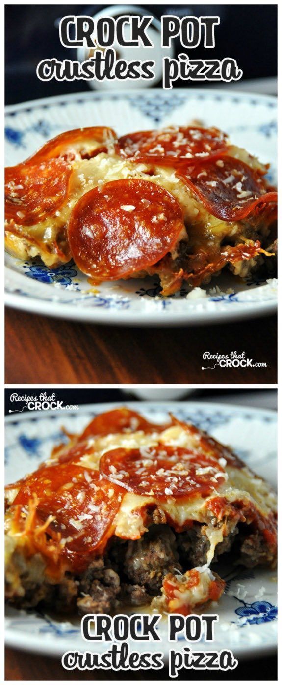 I’m really EXCITED about this Low-Carb Crock Pot Crustless Pizza from Recipes that Crock. This blogger