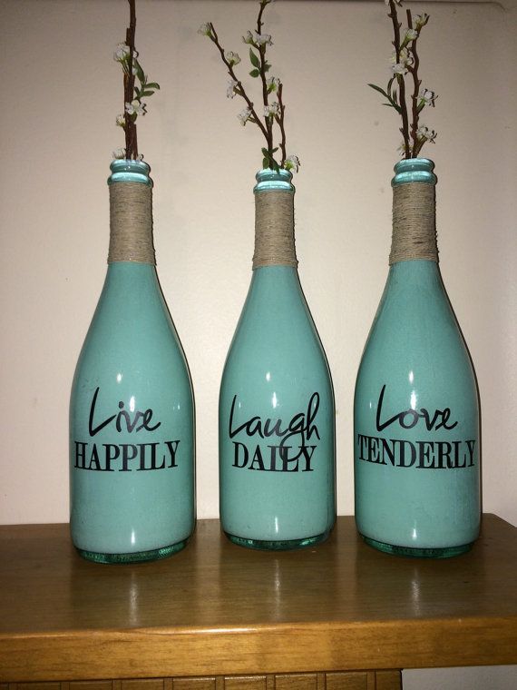 Live laugh love Wine bottle champagne bottle vases Crafts
