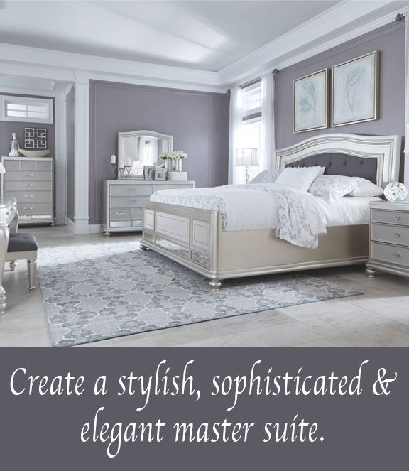 Make a stylish statement in your master suite with our Grand Elegance furniture lifestyle. Mirrored el