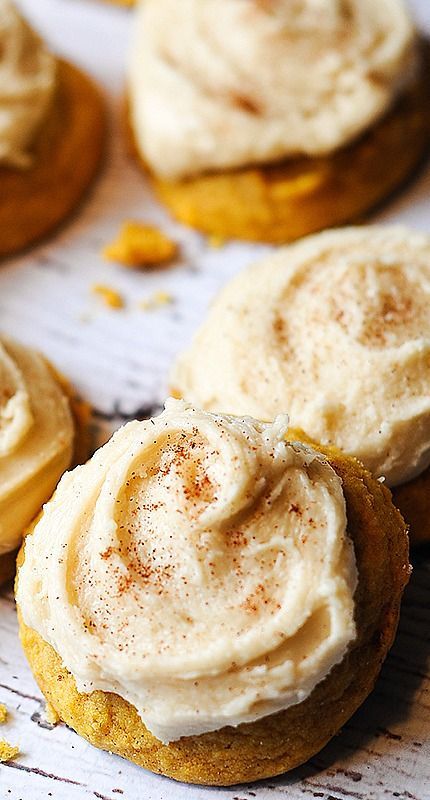 Melt In Your Mouth Pumpkin Cookies- I will 1/2 the recipe and use cream cheese frosting instead
