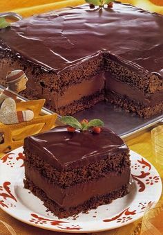 Rigó Jancsi (Ree-go Yan-chee), a popular Hungarian creamy chocolate cake named after a famous violin