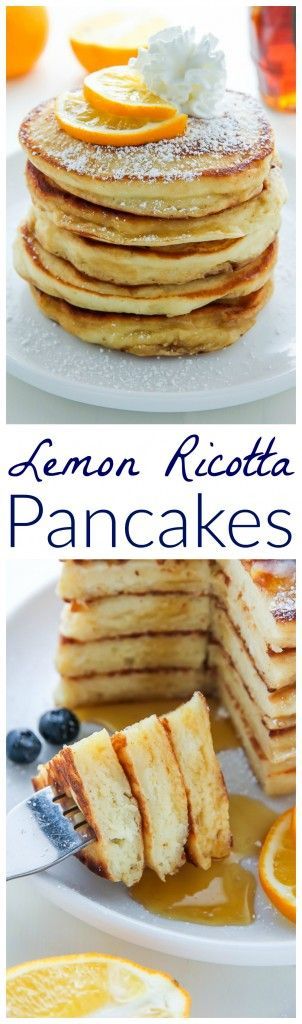 Super soft and fluffy Lemon Ricotta Pancakes made from scratch! Bonus: This recipe is freezer friendly