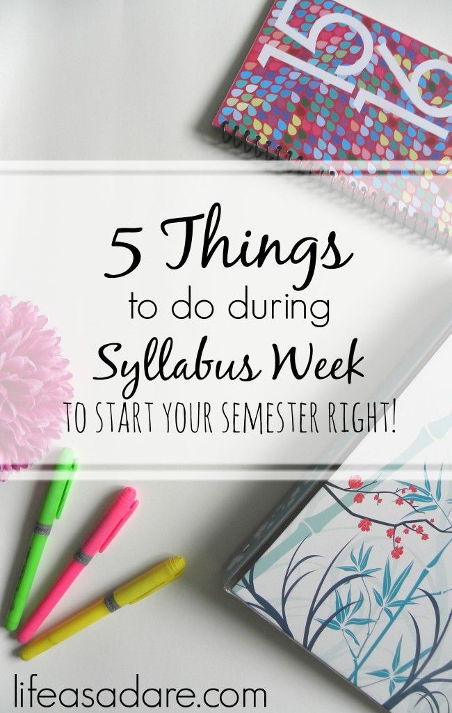 Syllabus week is a great opportunity to get your semester started on the right foot! Here are 5 things