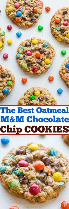 The Best Oatmeal M&M Chocolate Chip Cookies – Soft, chewy, and LOADED with M&Ms and chocolate